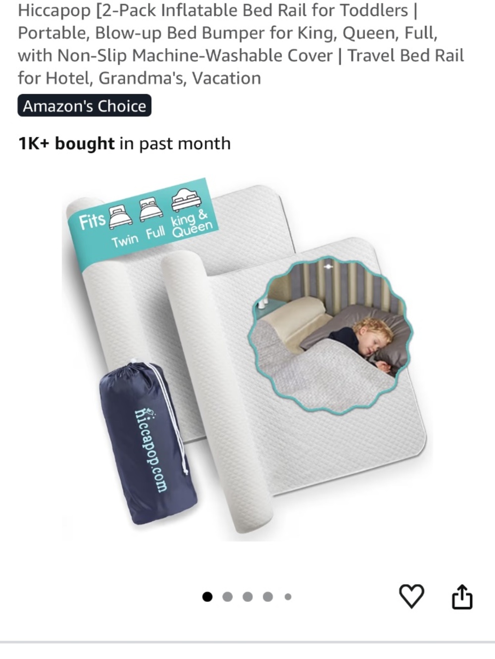 Hiccapop Inflatable Bed Rails - Picture 1 of 4